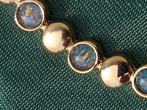 14K Gold filed Necklace with 3 Beautifull Opal triplets 40cm, Met edelsteen, Nieuw, Ophalen of Verzenden, Goud