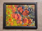 Fleurige acrylverf schilderij gesigneerd B. PETERS, Ophalen of Verzenden