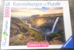 ravensburger puzzel 1000 stukjes haifoss waterval, ijsland, Ophalen of Verzenden, Zo goed als nieuw