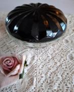 Art Deco glazen schaaltje met zwart opaline deksel, Antiek en Kunst, Ophalen of Verzenden