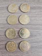 5 Belgische Frank  (8stukken), Postzegels en Munten, Ophalen
