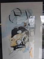 Aquarel Mercedes 50 jaar in Belgie en poster, Ophalen