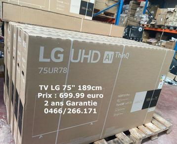 Nouvelle TV LG 75" 189cm 4K Smart WebOS TV Garantie