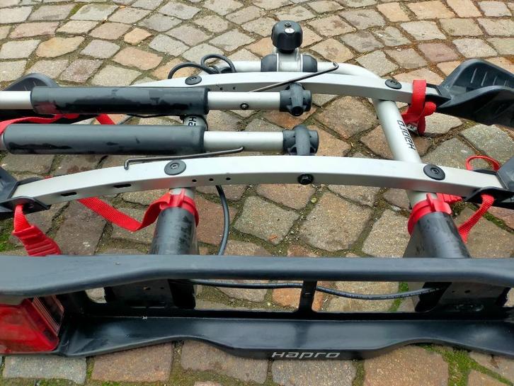 FIETSENDRAGER HAPRO, Auto diversen, Fietsendragers, Zo goed als nieuw, Trekhaakdrager, 2 fietsen, Brede banden, Ophalen