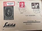2 Duitse poststukken 1943 gestempeld, Ophalen of Verzenden, Envelop