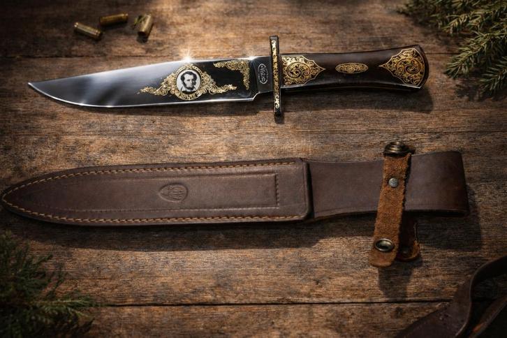 Fred Carter design Bowie -  Gigand custom knife 24k gold, Collections, Collections Autre, Neuf, Enlèvement