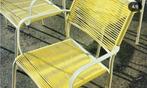 Gele vintage draadstoel 125 euro/st (2 stuks), Ophalen of Verzenden, Tuinset