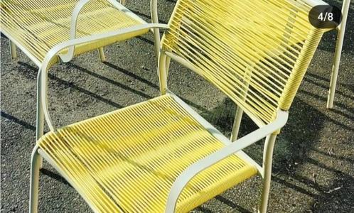 Gele vintage draadstoel 125 euro/st (2 stuks), Tuin en Terras, Tuinsets en Loungesets, Tuinset, Ophalen of Verzenden