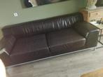 Lederen salon donkerbruin, Ophalen, Gebruikt, Modern klassiek kan als beide, 100 tot 125 cm