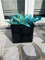 Zwarte polyester plantbak, Comme neuf, Moins de 30 cm, Autres matériaux, Intérieur