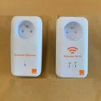 WIFI - Oranje Wifi-extender met 2 PLC's + Ethernet-extender, Computers en Software, WiFi-versterkers, Ophalen of Verzenden