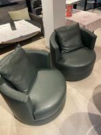 Donkergroene Fauteuils, 75 à 100 cm, Comme neuf, Synthétique, Enlèvement