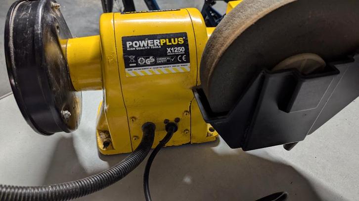 DUBBELSLIJPER POWERPLUS, Doe-het-zelf en Bouw, Gereedschap | Slijpmachines, Ophalen