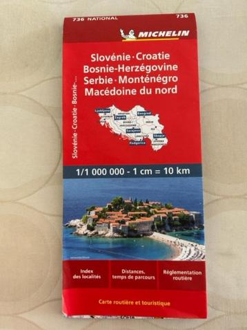 Wegenkaart Slovenië Kroatië Bosnië Montenegro