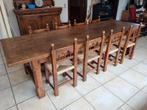 Antieke kloostertafel met 8 stoelen, Antiek en Kunst, Ophalen