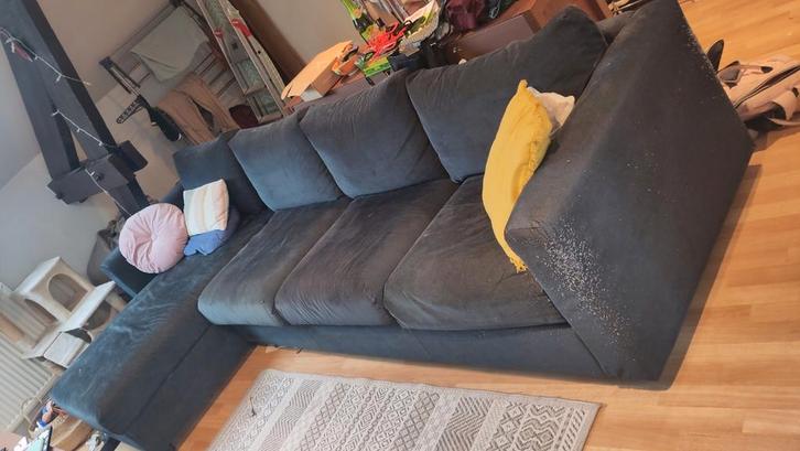 Vimle IKEA 4-zits met blauw/zwart dagbed, Huis en Inrichting, Zetels | Complete zithoeken, Gebruikt, Ophalen