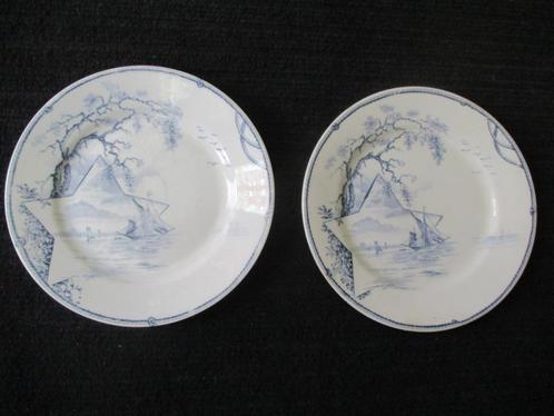 Lot  2 stuks Antieke dessertbordje ( Petrus  Regout) MARINES, Antiek en Kunst, Antiek | Servies los, Ophalen of Verzenden