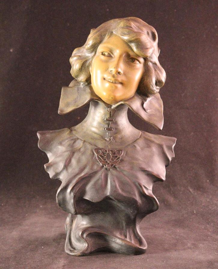 Art Nouveau buste van Sarah Bernhardt, Antiek en Kunst, Kunst | Beelden en Houtsnijwerken, Ophalen of Verzenden