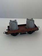 Wagon tombereau plat avec cuves/ citernes transport Lima H0, Enlèvement ou Envoi, Utilisé, Wagon, Lima