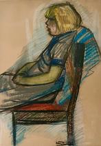 Koenraad Tinel - Dessin à la craie pastel - Signé - 70x50 cm, Antiquités & Art, Art | Dessins & Photographie, Enlèvement ou Envoi