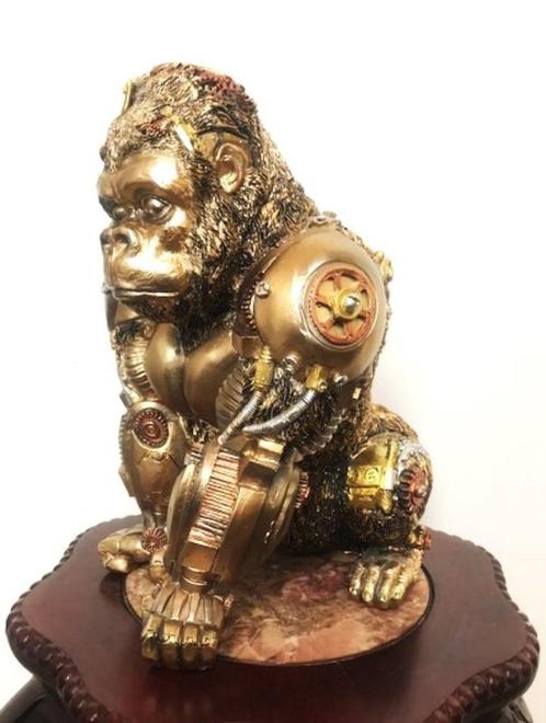 Aap Beeld Gorilla  Steampunk H 30😎💑🎁🤗👌, Antiek en Kunst, Kunst | Beelden en Houtsnijwerken, Ophalen of Verzenden