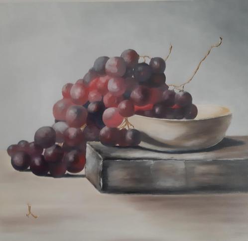 Schilderij: "DRUIVEN"., Antiek en Kunst, Kunst | Schilderijen | Modern, Ophalen of Verzenden