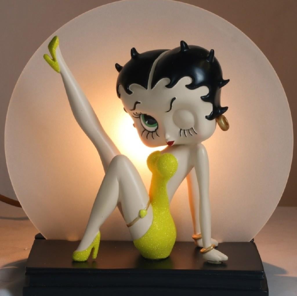 Lampe Betty Boop Leg Up jaune à paillettes 23 cm, Collections, Statues & Figurines, Neuf, Enlèvement