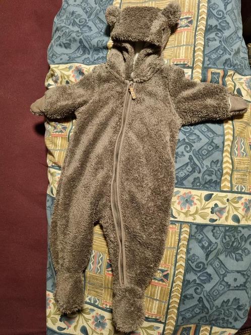 Baby jumpsuit "Teddy" 62 // 2-4 mnd taupe H&M Tiret, Kinderen en Baby's, Babykleding | Maat 62, Gebruikt, Jongetje of Meisje, Setje
