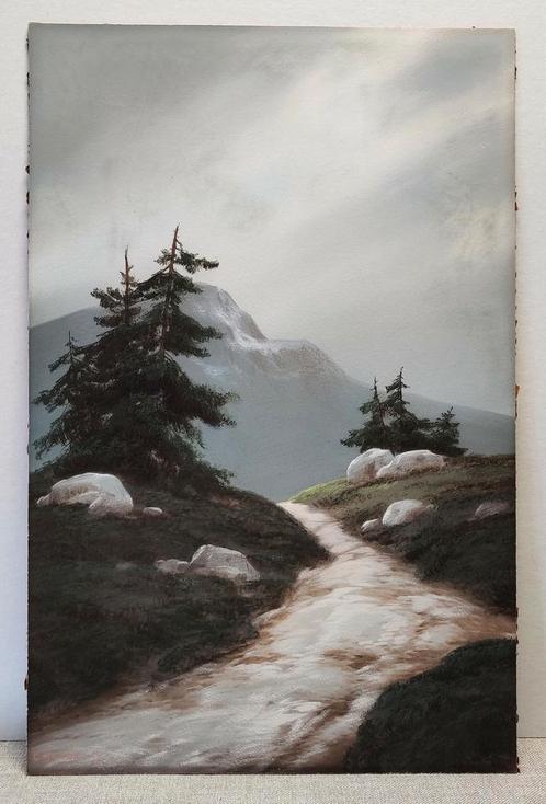 Carl Kenzler (Berlijn, 1872). Landschap 51,5cm x 33,5cm, Antiek en Kunst, Kunst | Schilderijen | Klassiek, Ophalen of Verzenden
