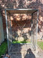 Metalen kooi - Houten opslag - Roestvrij staal, Tuin en Terras, Ophalen, Zo goed als nieuw, Metaal, Overige typen