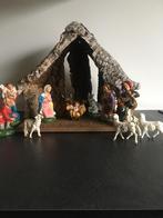 Vintage kerststal met kerstfiguren, Ophalen, Gebruikt