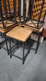 12 horeca kookeiland industriële krukjes metaal eiken zit!, Huis en Inrichting, Ophalen of Verzenden, Zo goed als nieuw, Hout