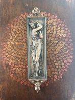 Nymph of the Fontain Art Nouveau Metaal Wandplaat Antiek, Antiek en Kunst, Ophalen of Verzenden