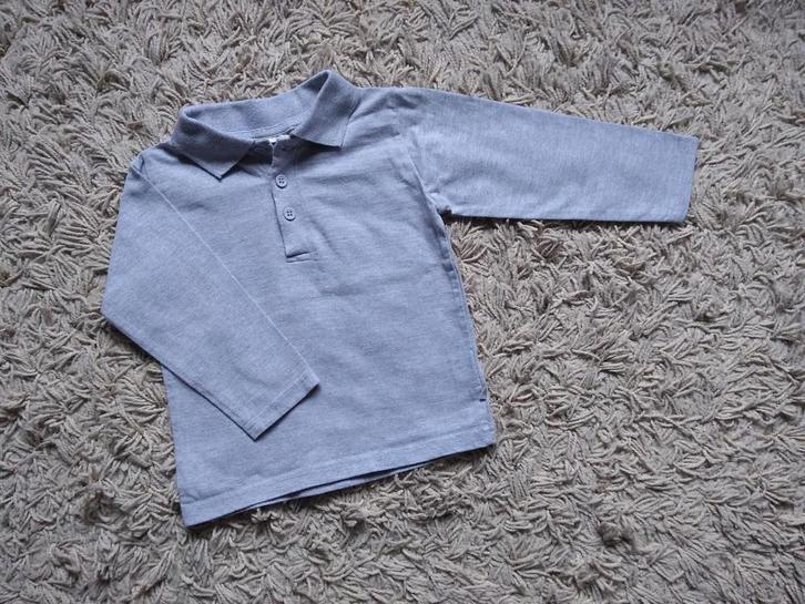 ★ M86 - Longsleeve polo grijs, Kinderen en Baby's, Babykleding | Maat 86, Gebruikt, Jongetje, Shirtje of Longsleeve, Ophalen of Verzenden
