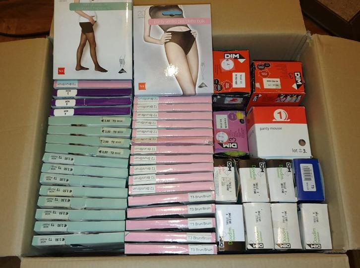 partij van 58 panty's, Kleding | Dames, Leggings, Maillots en Panty's, Nieuw, Panty, Overige kleuren, Ophalen