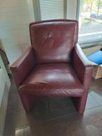 Fauteuil bordeaux à roulettes pour 1 personne, Maison & Meubles, Enlèvement, Comme neuf, Cuir