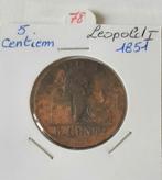 Leopold I - 5 centimes 1851, Postzegels en Munten, Munten | België, Verzenden