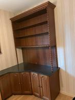 Eiken hoekmeubel/ etagere met marmeren blad, Huis en Inrichting, Ophalen