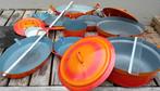10 vintage geëmailleerde gietijzeren braadschotels, Huis en Inrichting, Ophalen, Gebruikt, Gietijzer, Pannenset