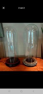 2 antieke ,glazn stolpen op houten voet, Huis en Inrichting, Woonaccessoires | Stolpen, Ophalen, Zo goed als nieuw