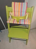 Tripp trapp stokke groen met babyset en kussen, Kinderen en Baby's, Ophalen