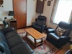 Salonset zwart + salontafel + poef, Ophalen, Zo goed als nieuw