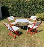 Tuinset tafel met 4 stoelen, Tuin en Terras, Ophalen, 4 zitplaatsen, Kunststof, Gebruikt
