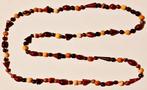 Collier artisanal agate + jaspe foncé + onyx noir 90 cm NEUF, Handtassen en Accessoires, Kettingen, Ophalen of Verzenden, Nieuw