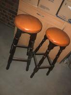 Twee vintage barkrukken, Ophalen, Gebruikt, Met voetsteun, 60 tot 90 cm