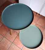 2 Tables de salon 2 couleurs de vert pieds metal bronze, Maison & Meubles, Enlèvement