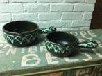 2 casseroles / caquelons vintage Grespots Digoin vert, Enlèvement ou Envoi