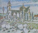 ALFONS BLOMME / KERK IN BRETAGNE / OLIEVERF / 79x89cm KADER, Ophalen