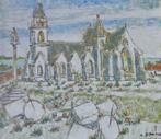 ALFONS BLOMME / KERK IN BRETAGNE / OLIEVERF / 79x89cm KADER, Enlèvement