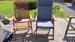 2 tuinstoelen in teak Bristol Teak met kussens, Tuin en Terras, Ophalen, Zo goed als nieuw